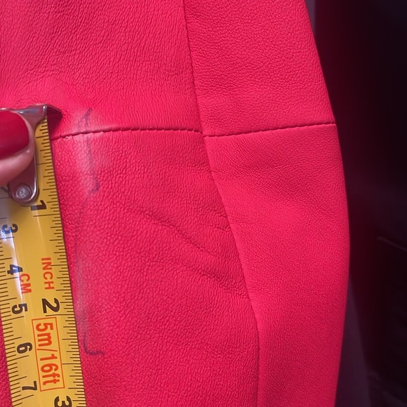 Giorgio Armani Red Leather Jacket New Size 46 - Picture 10 of 10